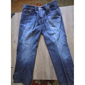 Bernini Denim Dark Wash Blue Straight Leg Jeans Startched Men Sz 38x34